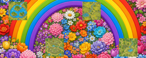Regenbogen-Blumen-Land